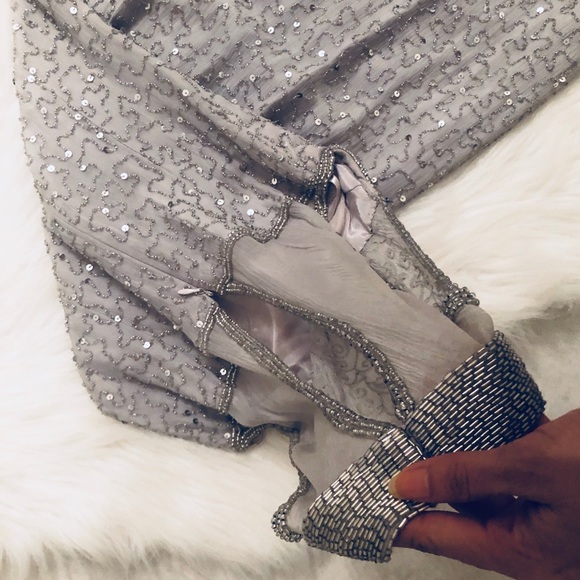 Silver Beaded Halter Dress, size Small - Picture 7 of 8